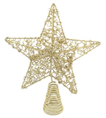 China Promotion Christmas Gift Stars Ornaments Craft Supply Ornaments Tree Wire Christmas Top Star for sale