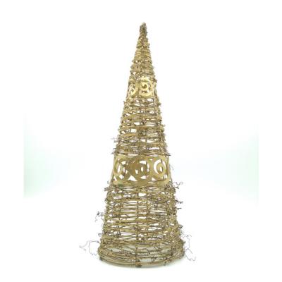 China Christmas Decorations for Hotels Restaurants Shops Decoration Metal Wire Vines Cone Table Christmas Ornaments Gold for sale