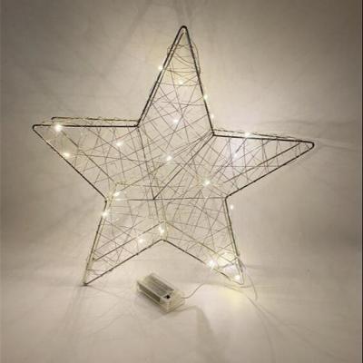 China Holiday Decoration Outdoor Christmas Day Decorated Led Copper Lamp Wire Xmas Fixed Electroplating Star for sale