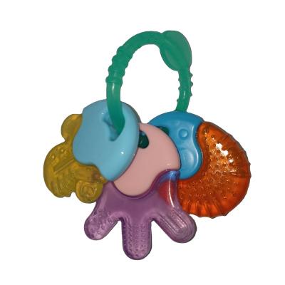 China Toy EVA +PP Food Grade Baby Teether Soft And Baby Water Filled Baby Teether Material Rattle for sale