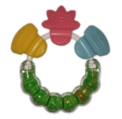 China Soft Toy Silicone Ring Bell Toy Baby Rattle and Baby Teether for sale