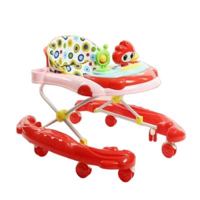 China Red Baby Walker Sit-in-Stand Musical Learning Walker Kids Red Cheap Baby Walker for sale