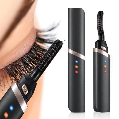 China USB Rechargeable HEATING Eyelash Curler Beauty 3 Temperature Heated Electric Eyelash Curler for sale