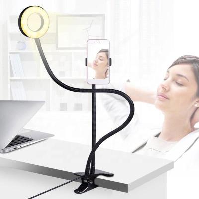 China 360 Degree Rotate Flexible Selfie Ring Light Phone Holder Stand Table Clip Cell 6 Inch Selfie Light Ring for sale