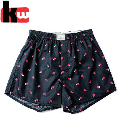 China Custom Woven Casual Printed Men's Underwear Antibacterial With Button Fly for sale