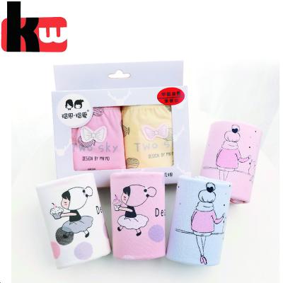 China OEKOTEX Antibacterial 100% Cotton Cartoon Print Kids Soft Girls Panties Underwear for sale