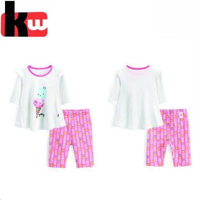 China Sweet Girl Pajamas Set Sleepwear Shorts Sleeve Clothes Set Children Clothing Baby Clothes for sale