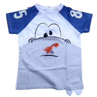 China Anti-pilling Kids Summer Clothing Sets Baby Boy T-shirts Cartoon Print Set for sale