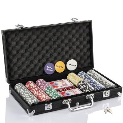 China Travel 200 Poker Custom Texas Logo Poker Chip Set of 300 500 1000 Pcs for Poker Casino Aluminum Case NFC RFID for sale