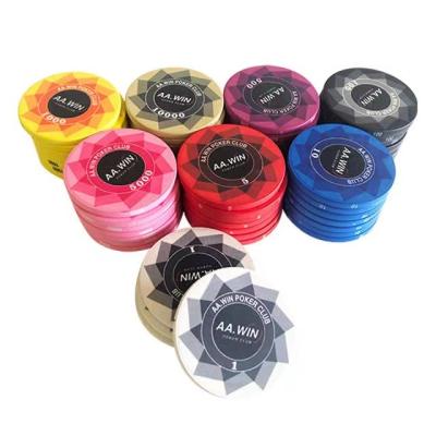 China Fashionable Custom Made EPT 10g 14g Clay Ceramic Poker Chips Texas Poker Chips Sit Game Wdight Casino for sale