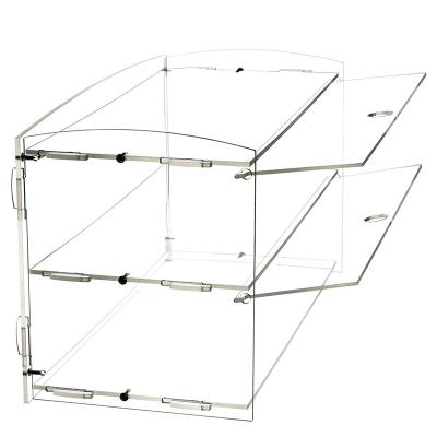 China High Quality PMMA Clear Acrylic Display Plastic Display Cabinet 2 Layers for sale