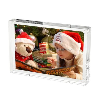 China Photo Show Most Popular Desktop Stand 5*7 Photo Frame Double Sided Transparent Acrylic Magnetic Photo Frame for sale