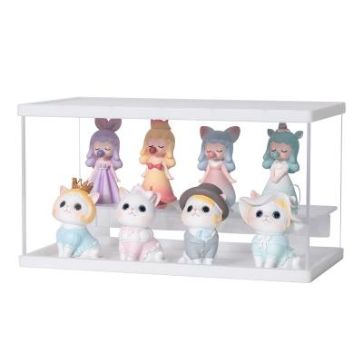 China Toys Custom Small Acrylic Handheld Storage Display Stand Doll Showcase With Door Doll Display Cabinet for sale