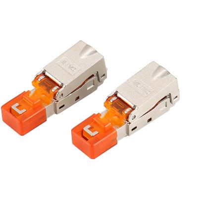 China Free Brand New TIA/EIA 568A/568B Cat7 Cat8 FTP Cat8 Tool Gold Plating Fluke Standard Test Rj45 Connector Te koop