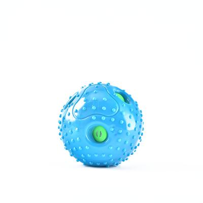 China Viable Wholesale Customized Colors Pet Toys Voice Ball Chew Toy Interactive Rubber Ball With Sound for sale