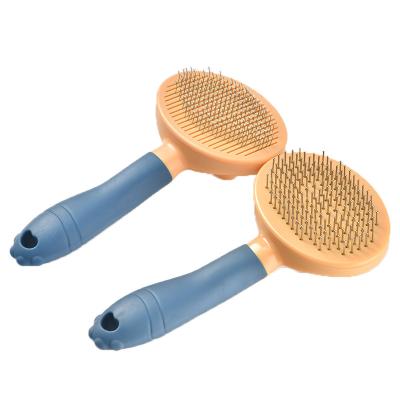 China Viable Pet Cat Hair Removal Brush Dog Bath Brush Double Sided Deshedding Comb Pet Fur Knot Cutter Dog Grooming Throwing Tools for sale