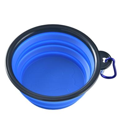 China Eco-Friendly Automatic Collapsible Dog Bowl Portable Pet Cat Food Folding Travel Dog Bowl for sale