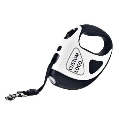 China 5m Portable Dog Pet Leash Customized Logo Customized Automatic Contraction With LED Light Telescopic Leash for sale