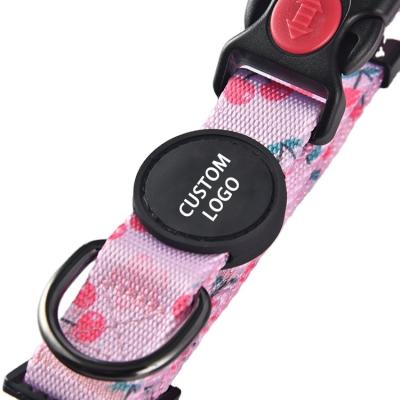 China Strong Viable Hot Selling Personalized Personalized Custom Dog Collar Pet Leash Set Pink Dog Collar Leash Pet Products for sale