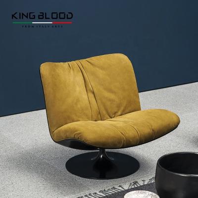 China Other Italian Nubuck Whip Genuine Yellow Leather Revolving Chair Revolving Chairs for sale