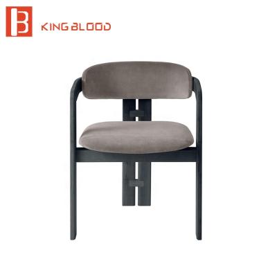 China Tufty light Fraxinus luxury black mandshurica solid wood dining room velvet dining chairs for sale