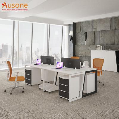 China Easy assemble.stronger quality Morden office furniture 4 seaters wooden open workstation modular desk for sale