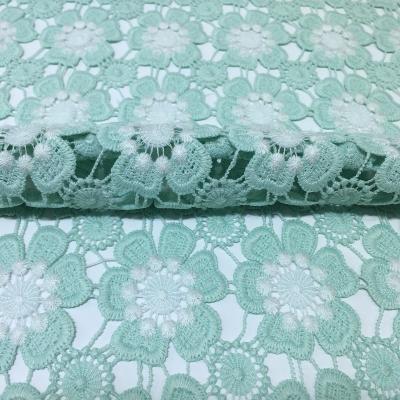 China Small Flower Water Soluble Poly Guipure Embroidery Chemical Lace Fabric Water Soluble for sale