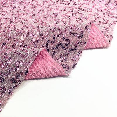 China China Sustainable Manufacturer Hot Selling Full Knitted Version Embroidered Crumpled Ply Sequins Fabric for sale