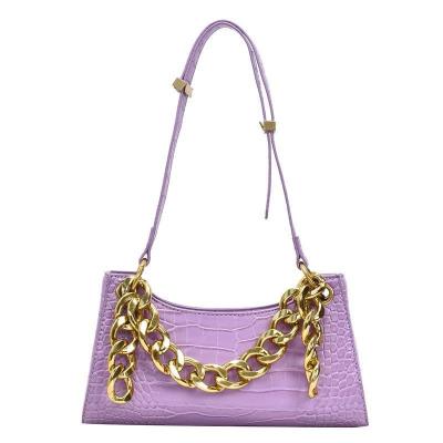 China PORTABLE 2022 New Fashion High-Quality Fashion Crocodile Pattern One-Shoulder Mini Bag, Chain Bag Personalized Women Hand Bags for sale