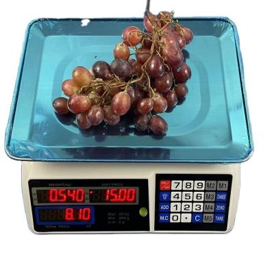 China ABS Plastic 40kg Price Computing Electronic Digital Counting Weight Balance Fruit Price Scale for sale