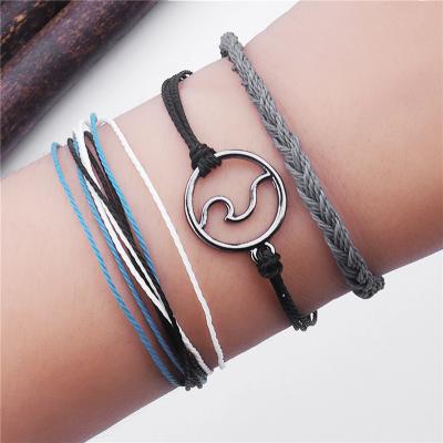 China Custom Waterproof Jewelry Fashion Handmade Waterproof Waxed Thread Bracelet for sale