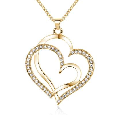 China BOHEMIA Infinity Love Heart Necklace Round Diamond Fine Woman Jewelry 18