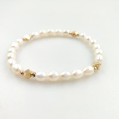 China High End Real Pearl Bracelet For Women 5mm White Freshwater Cultured Pearl Bracelet for sale