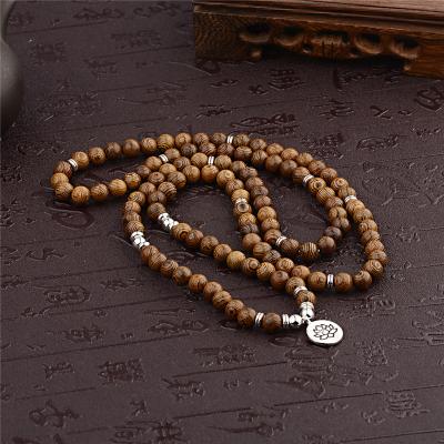 China Yoga Beaded Bracelet 108 Unisex Wooden Buddhist Healing Bracelet, Mala Prayer Beads Lotus Bracelet for sale