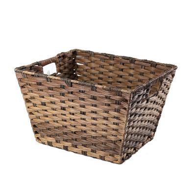 China Environmental factory wholesale unique bamboo braided handle, easy to use laundry basket for sale