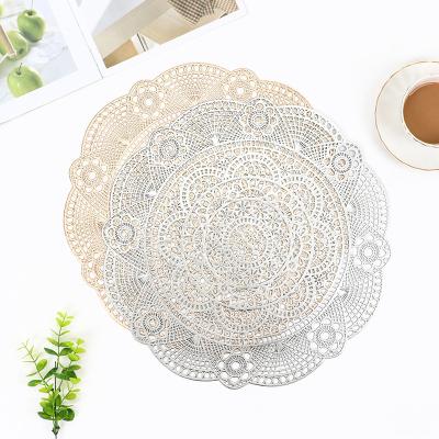 China Factory Price Sustainable High Quality PVC Lace Round Place Mat Kids Table Decoration Place Mat for sale