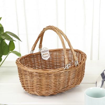 China Latest Environmental Promotion Price Storage Basket Fruit Food Gift Wicker Woven Basket for sale