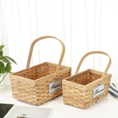 China Chinese High Quality Wooden Storage Basket Supplier Environmentally Trusted Portable Fruit Picnic Basket for sale