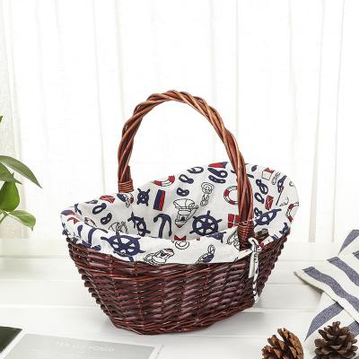 China Chinese high quality wicker basket supplier environmental trustworthy portable fruit picnic basket storage for sale