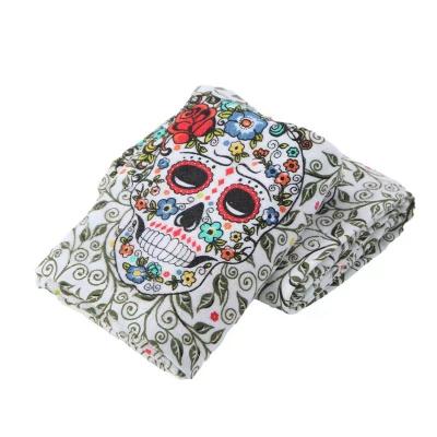 China European and American Christmas Tea Towel Cotton Velvet Compressed Skeleton Cup Printing Household Soft Tea Towel 40*70cm for sale