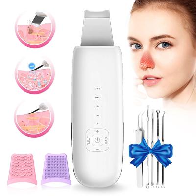 China Ultrasonic Hair Removal Face Exfoliator Device Personal Care Ultrasonic Skin Scrubber Plug In Device Face Scrubber Facial Cleaner Spatula for sale