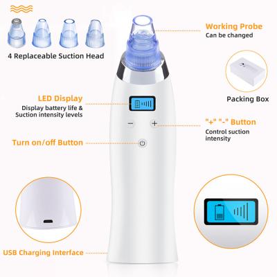 China Acne Treatment Face Remover Peep Derma Suction Blackhead Remover Deep Cleansing Comedone Recharge Electric Vacuum Pore Visible Facial Remover for sale