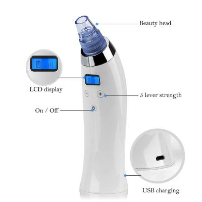 China Mini Electric Blackhead Acne Remover Acne Treatment Best 5 Heads Instrument Face Nose Pore Facial Remover Ultra Vacuum Blackhead Remover for sale