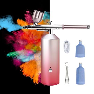 China Skin Tightening Facial Makeup Airbrush Compressor Kit Beauty Skin Mist Spray Oxygen Injection Instrument for sale