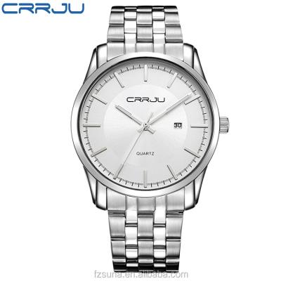 China CRRJU Water Resistant Mens Analog Display Date Time Dress Watch Men Stainless Steel Casual Mens Watch CR2111 for sale