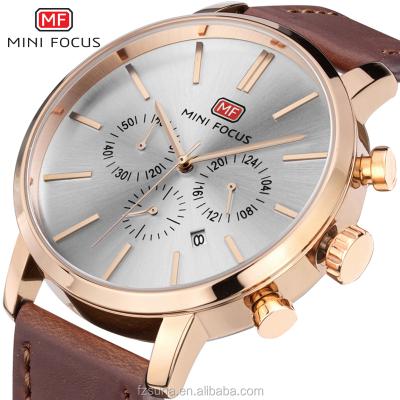 China MINI FOCUS Chronograph Strap Watch 2017 Mens Full Steel Sports Quartz Calendar Vintage Luxury Watch For Man for sale