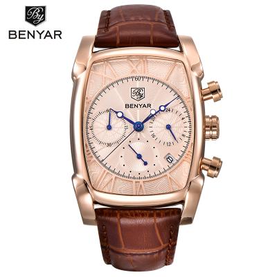 China BENYAR Factory Rectangle Case Fashion Men's Water Resistant Sport Clock Quartz Waterproof Wrist Watch 5113 for sale