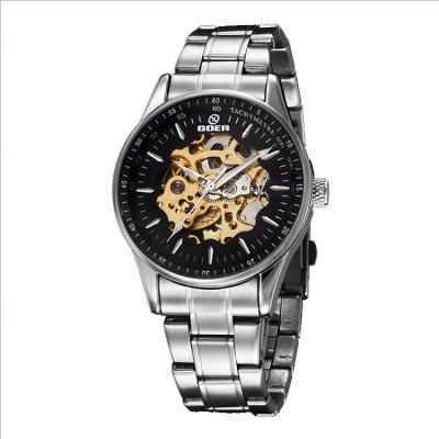 China Wholesale Non-Specific Aliexpress Fancier Branded Men Full Steel Strap Mechanical Skeleton Watch for sale