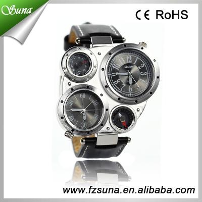 China Multiple Oulm Express Hot Men New Product Alibaba Time Zone Brand Military Watch for sale