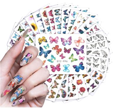 China Widely Color Varieties 30 Leaves Butterfly Nail Art Stickers Decals, Colorful Butterfly Flowers Designs Nail Accessories for sale